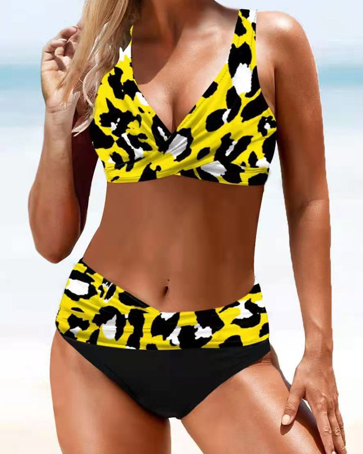 Bikini multicolor con top cruzado para mujer