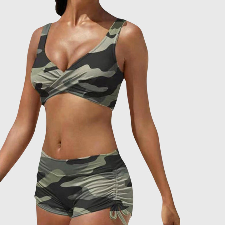 Bikini de estampado militar camuflaje para mujer