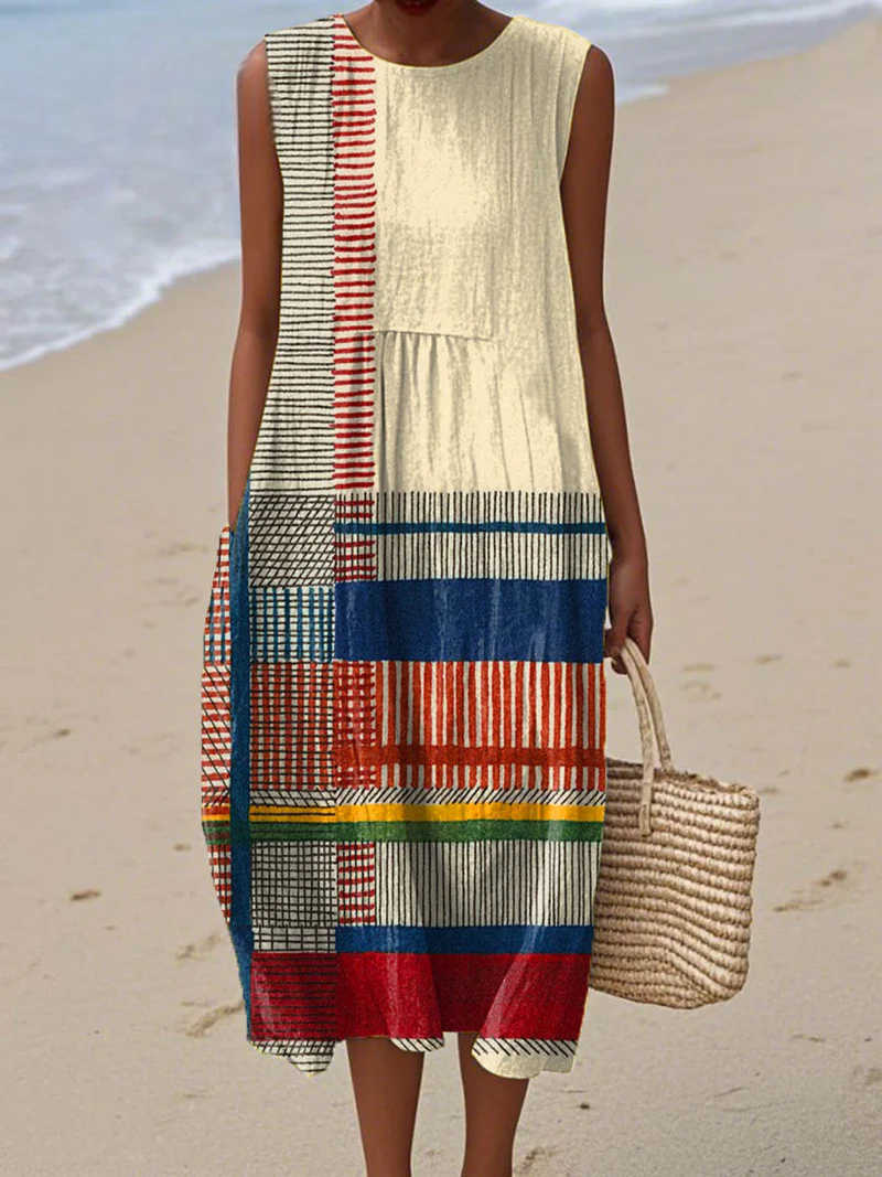 Amara - Vestido de Verano a Rayas Clásicas