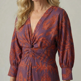 Soledad | Vestido Midi Envueltos Natural