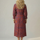 Soledad | Vestido Midi Envueltos Natural