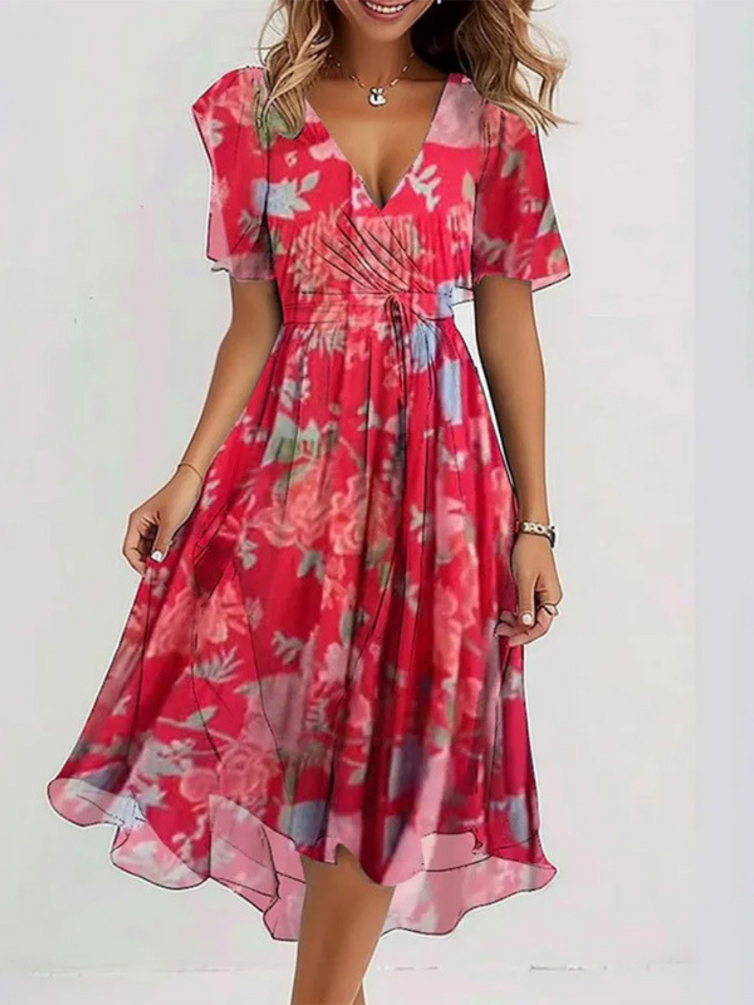 LAVINA™ – Colorful Bohemian Midi Dress