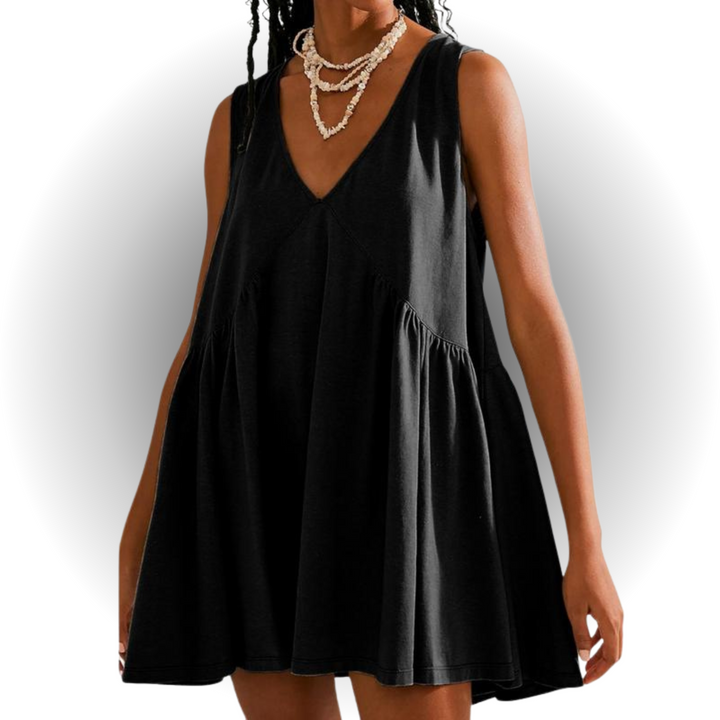 GARNETH™ – Sleeveless V-Neck Mini Dress for Casual Summer Style