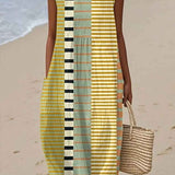 Rosenda - Vestido de Verano con Diseño Geométrico Abstracto