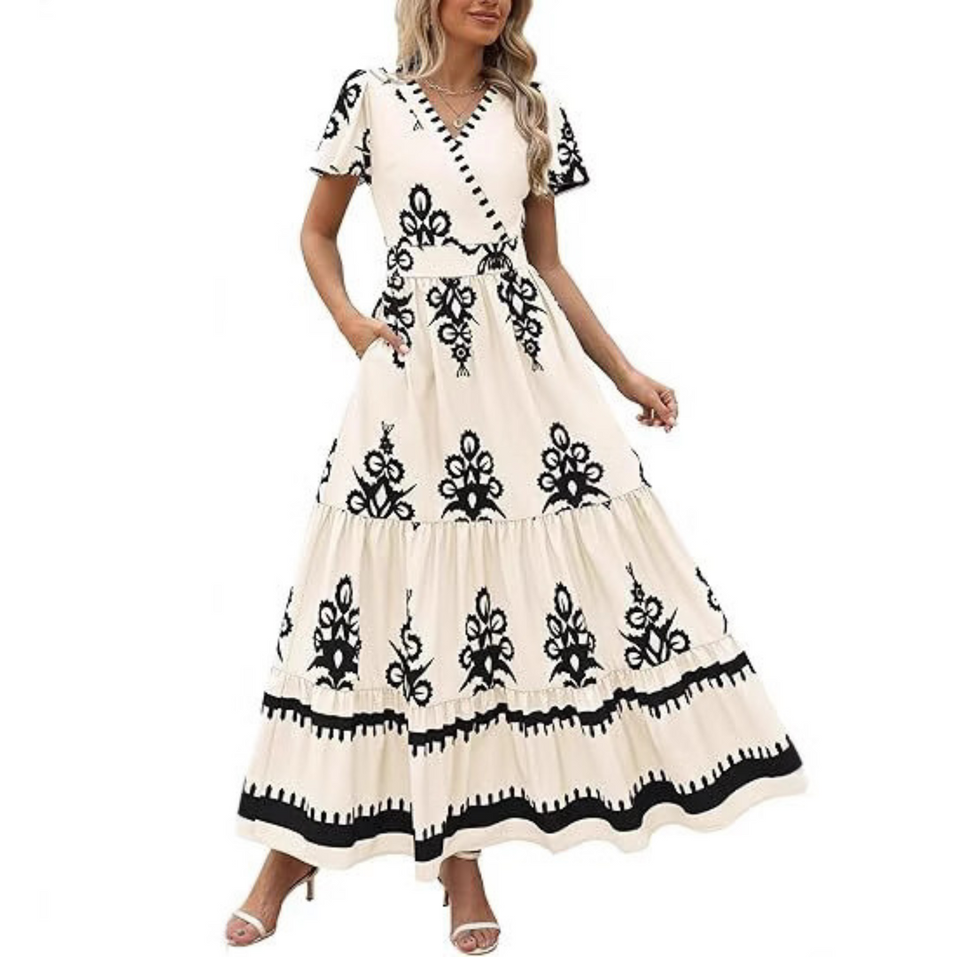HELLENORE™ - Elegant Floral Maxi Dress for Effortless Style