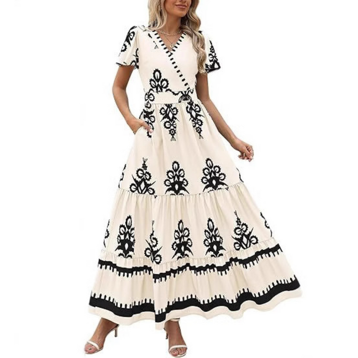 HELLENORE™ - Elegant Floral Maxi Dress for Effortless Style