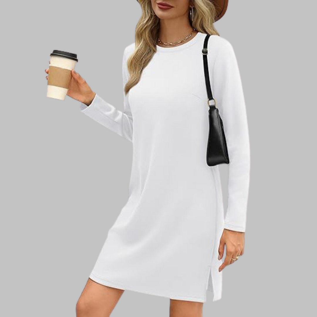 TATLO™ Casual Long Sleeve Round Neck Mini Dress