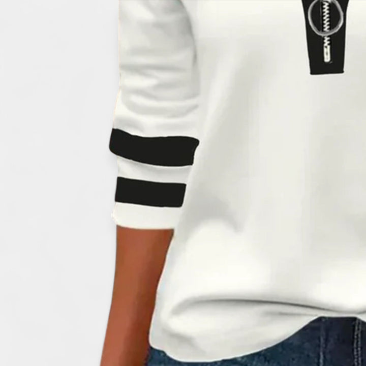 Blusa con mangas largas y cremallera