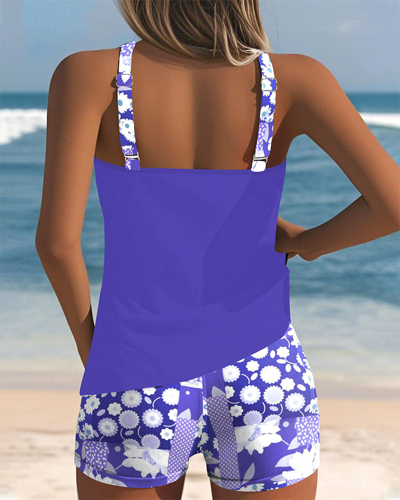 Tankini con short floral para mujer