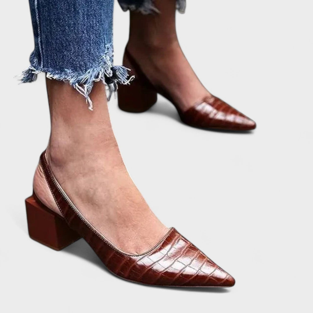 Vera – Zapatos de tacón de cocodrilo