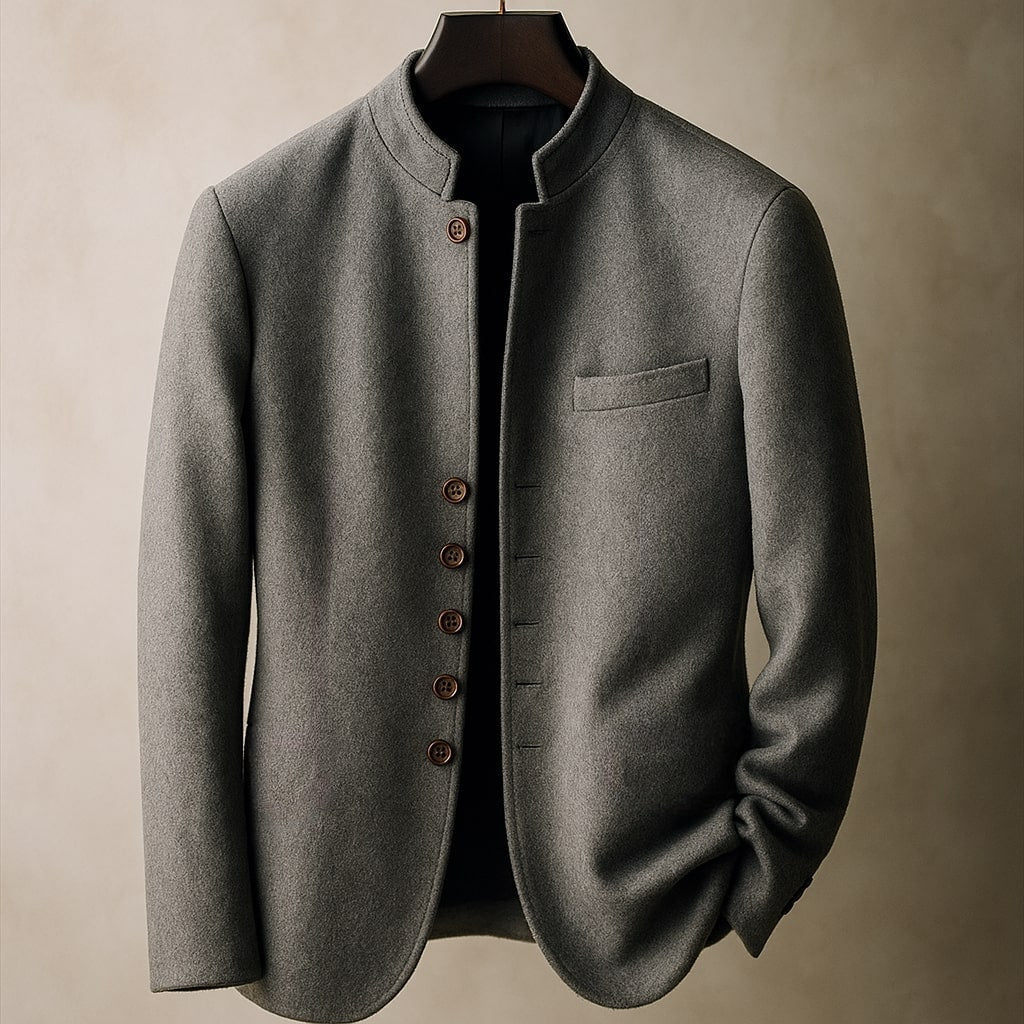 Aleksander Signature-Saco de Traje con Cuello Alto y Elegancia Atemporal