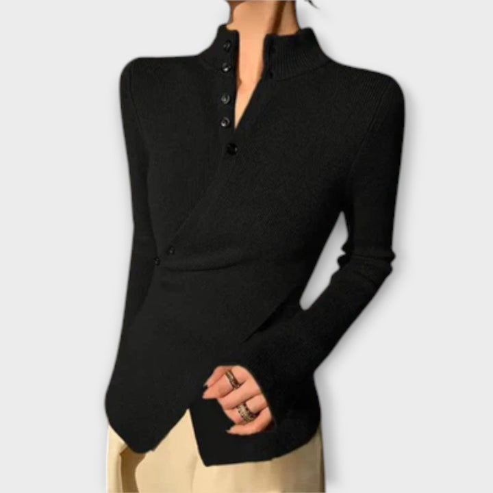 Michiko – blusa de punto con corte elegante