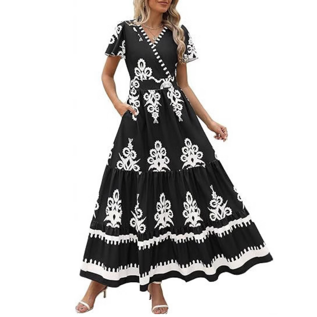 HELLENORE™ - Elegant Floral Maxi Dress for Effortless Style