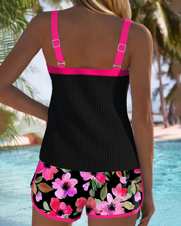 Tankini con short tropical para mujer