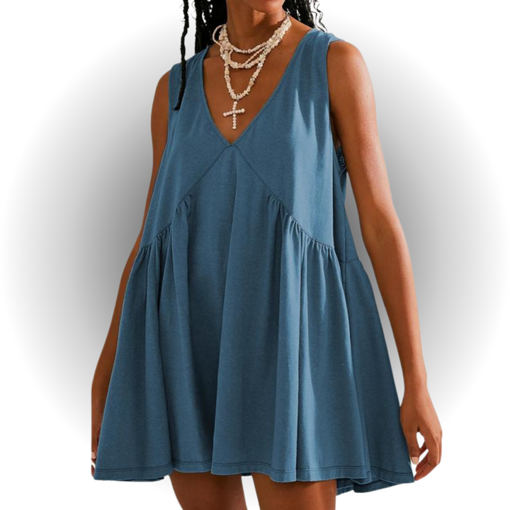 GARNETH™ – Sleeveless V-Neck Mini Dress for Casual Summer Style