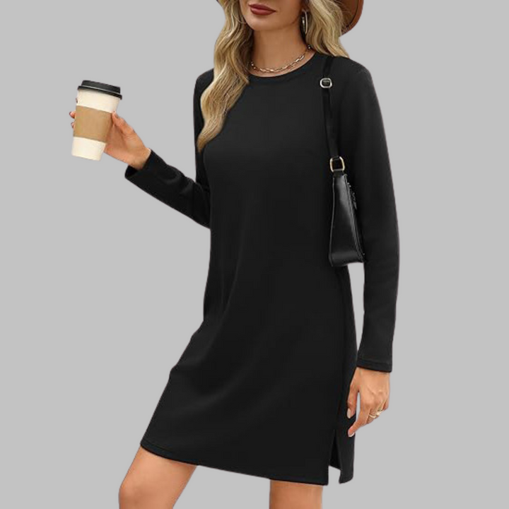 TATLO™ Casual Long Sleeve Round Neck Mini Dress