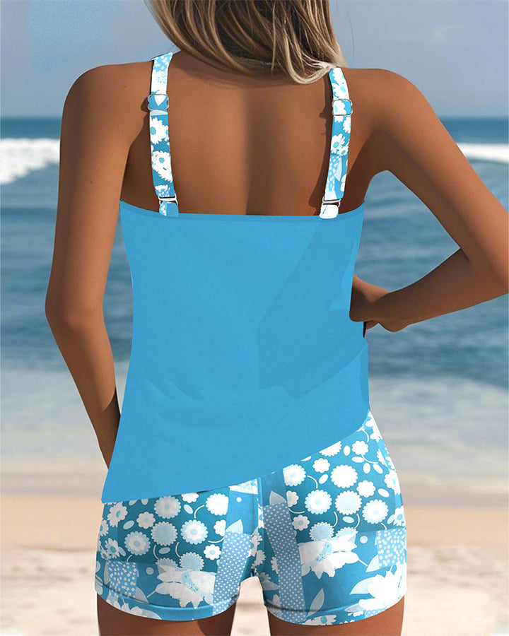 Tankini con short floral para mujer
