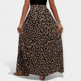 Falda midi con estampado de leopardo