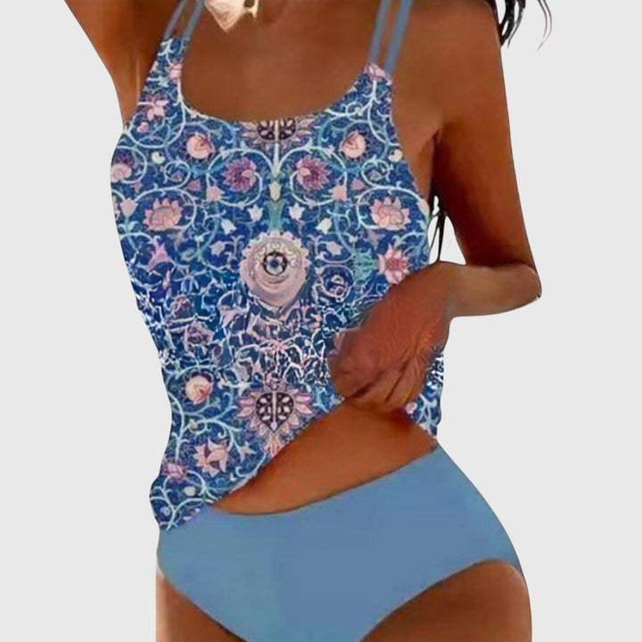 Bañador de una pieza estampado con aberturas laterales para mujer