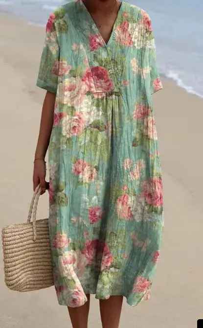Margaret - Vestido Lliviano con Estampado Floral Brillante