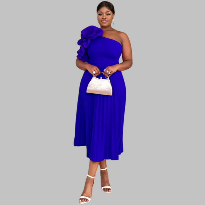 MINERVA™ - Chic One-Shoulder Ruffled Plus Size Evening Gown