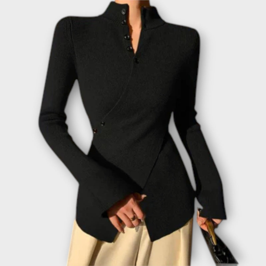 Michiko – blusa de punto con corte elegante