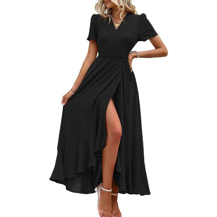 MARJORIE™ - Breezy Summer Ruffle Hem Split Maxi Dress