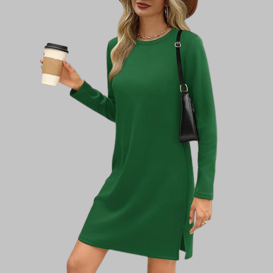 TATLO™ Casual Long Sleeve Round Neck Mini Dress