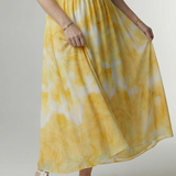 Constanza | Vestido Midi con Cuello Halter Fruncido