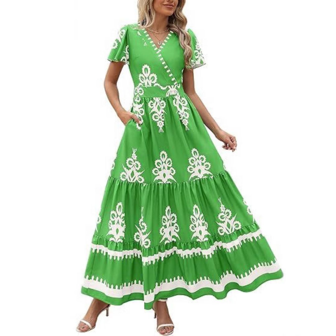 HELLENORE™ - Elegant Floral Maxi Dress for Effortless Style