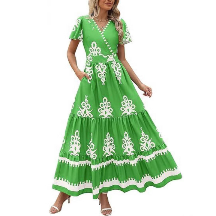HELLENORE™ - Elegant Floral Maxi Dress for Effortless Style