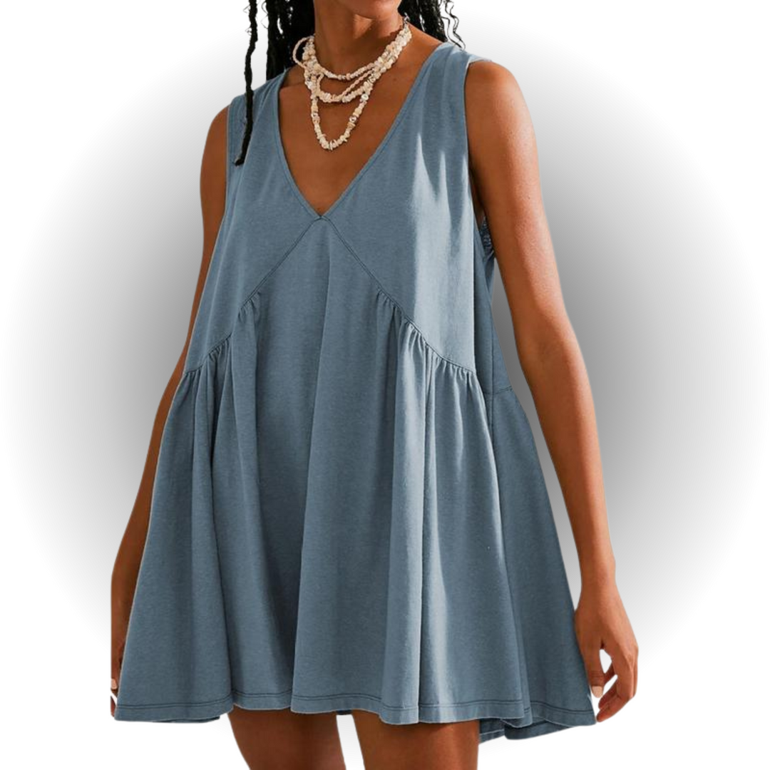 GARNETH™ – Sleeveless V-Neck Mini Dress for Casual Summer Style