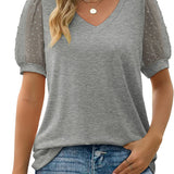 LUCIA™ - Top con escote en V y mangas semitransparentes