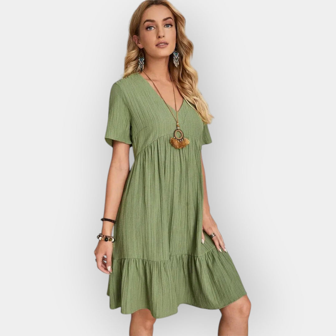 V-Neck Midi Dress