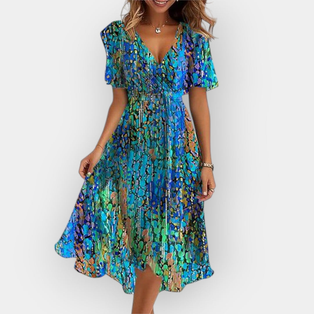 Flowing Line Midi Dress