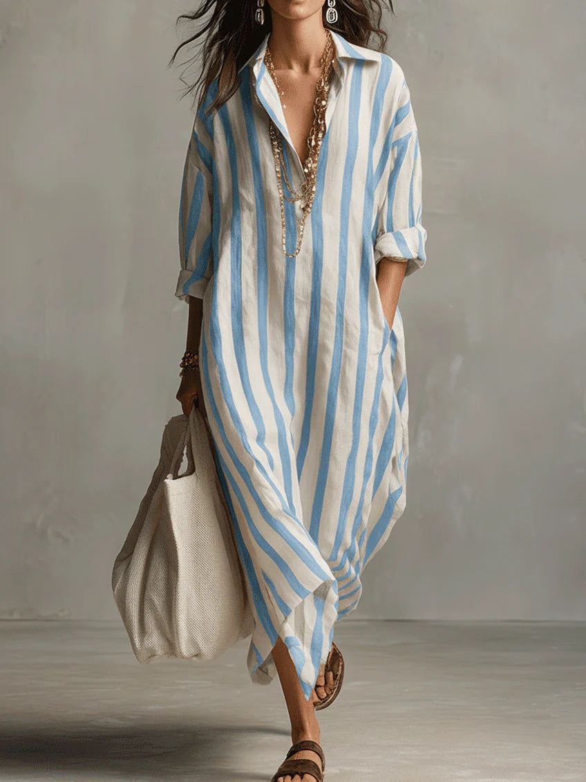 Paula™ Vestido Maxi a Rayas para Mujer