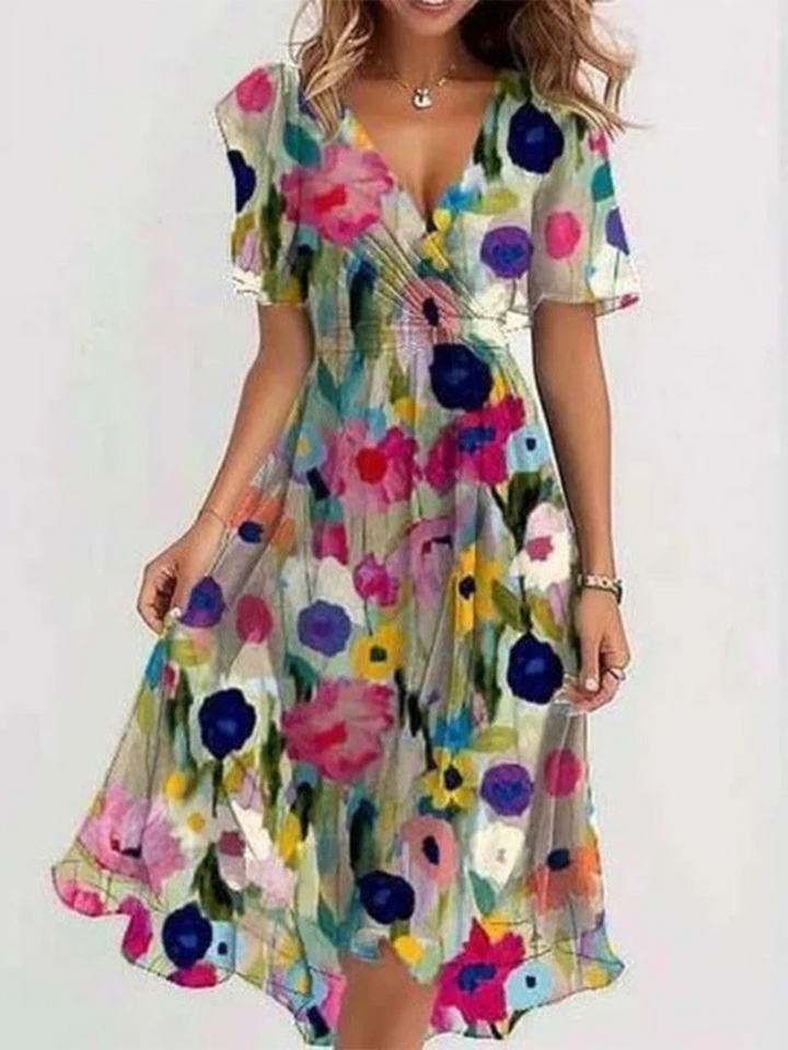 LAVINA™ – Colorful Bohemian Midi Dress