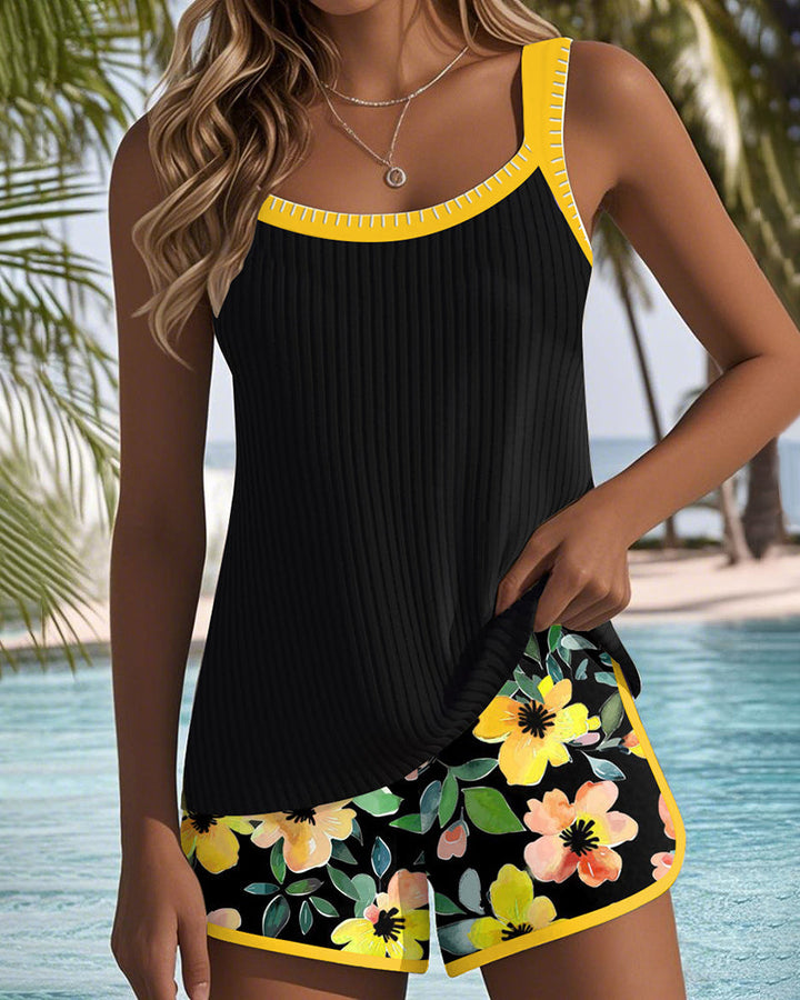 Tankini con short tropical para mujer