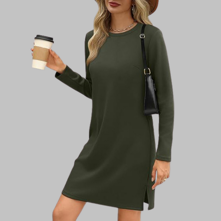 TATLO™ Casual Long Sleeve Round Neck Mini Dress