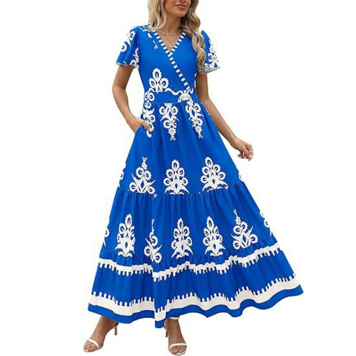 HELLENORE™ - Elegant Floral Maxi Dress for Effortless Style