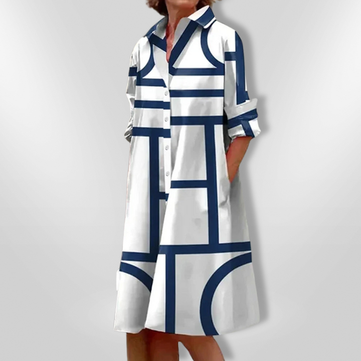 CHEZKA™ - Chic Geometric Midi Dress