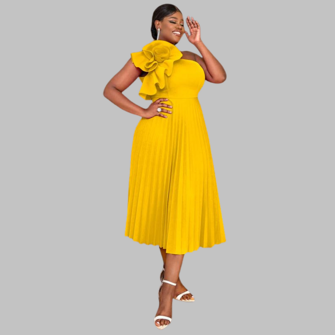 MINERVA™ - Chic One-Shoulder Ruffled Plus Size Evening Gown