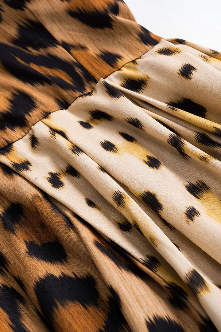 BIANCA™ - Striking Leopard Print Midi Dress