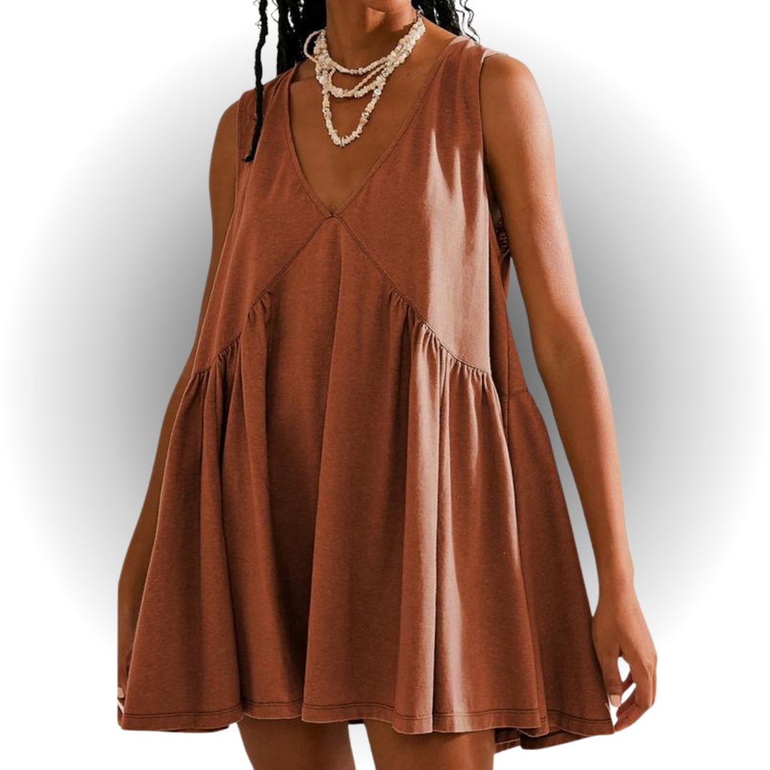 GARNETH™ – Sleeveless V-Neck Mini Dress for Casual Summer Style