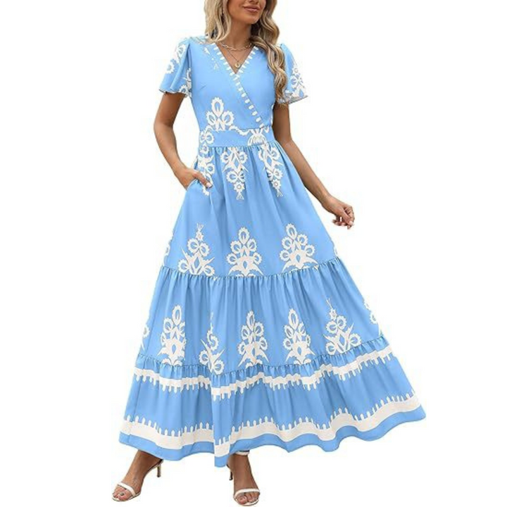 HELLENORE™ - Elegant Floral Maxi Dress for Effortless Style