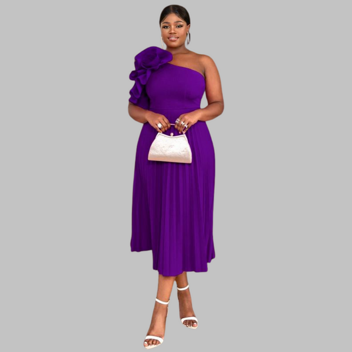 MINERVA™ - Chic One-Shoulder Ruffled Plus Size Evening Gown