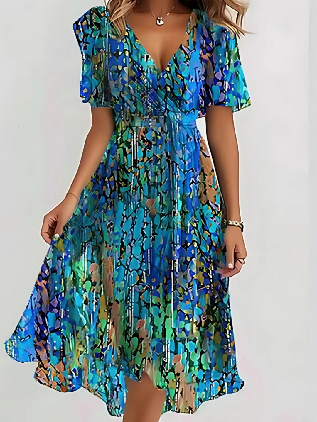 LAVINA™ – Colorful Bohemian Midi Dress