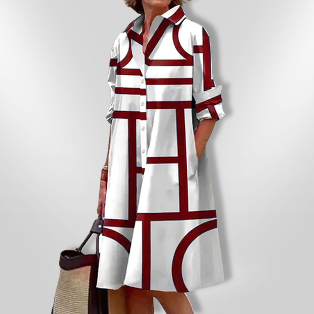 CHEZKA™ - Chic Geometric Midi Dress