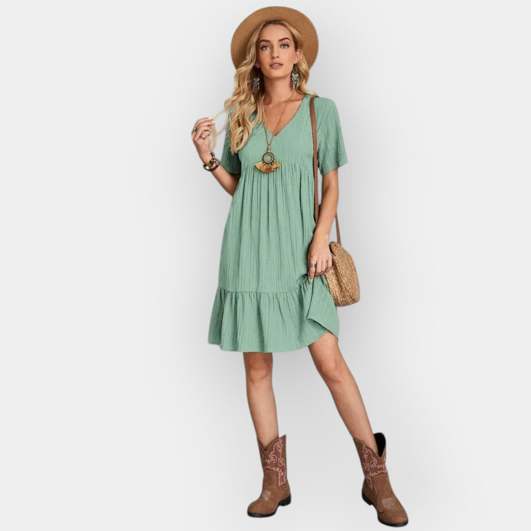V-Neck Midi Dress