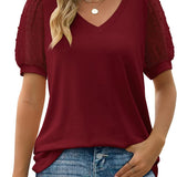 LUCIA™ - Top con escote en V y mangas semitransparentes